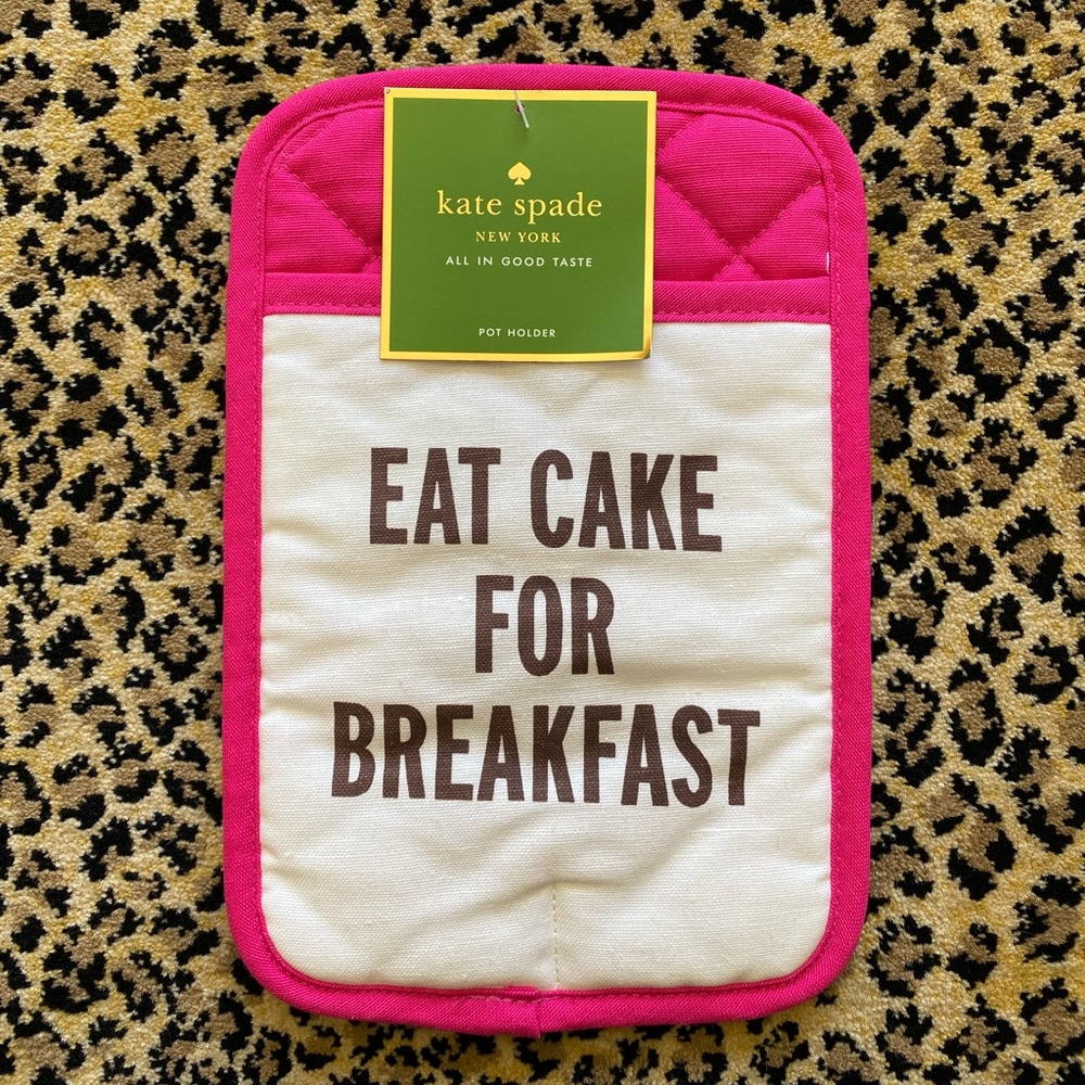 kate spade “Eat Cake For Breakfast” pot holder (NWT)